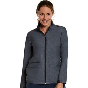 Maevyn Matrix Pro Scrubs JACKET Full Zip Stretch Size Large Nursing Heather Gray